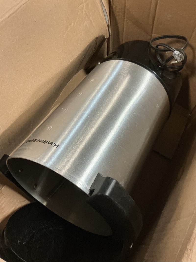 Condition photo showing As Is for hamilton beach 45 cup coffee urn and hot beverage dispenser, silver single-spout