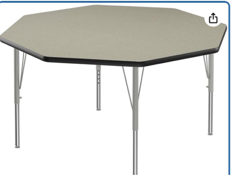 Incomplete box 1 only) Correll Activity Tables with Savannah Sand Finish A48-OCT-54-14-09