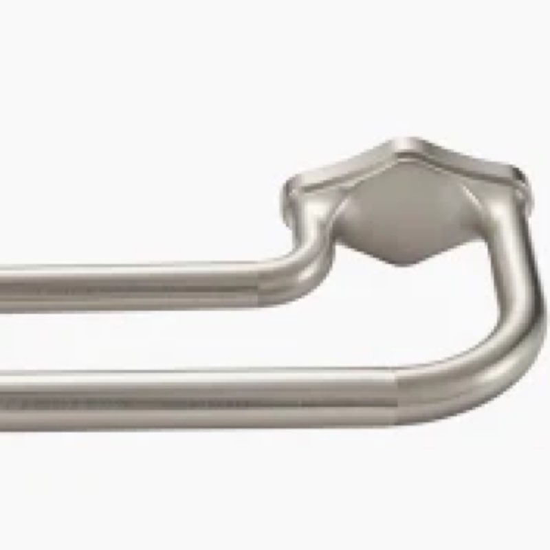 Lwiiom Brushed Nickel Double Curtain Rods For Windows 48-88 Inch,Heavy Duty Double Curtain Rod with 