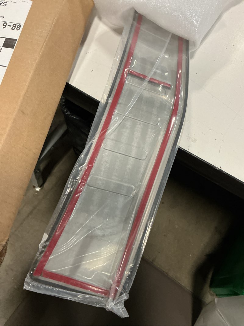 Condition photo showing Good Condition for rear outside bumper sill plate guard stainless steel cover trim door tailgate trunk lid protection compatible for highlander 2020 2021 2022 2023 2024 2025 2026 1pc(sliver) silver outside