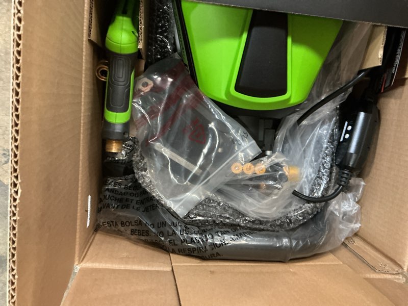 Condition photo showing As Is for Greenworks pro 3000 max psi pressure washer 