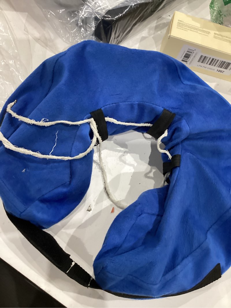 Condition photo showing As Is for bencmate inflatable dog cone collar alternative, soft dog cone for small medium large dogs and cats, neck recovery ecollar donut collar after surgery (medium, blue) blue medium [neck:7"-11"]