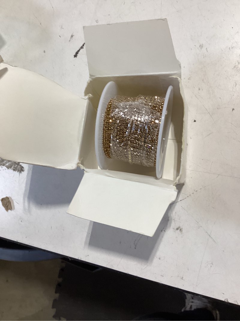 Condition photo showing Good Condition for pearly jun 10 yards gold rhinestone chain l.c.topza rhinestone trim crystal artificial stone trim cup chain ss6 2mm color plated cup stitch costume decoration ml00144-l.c.topza