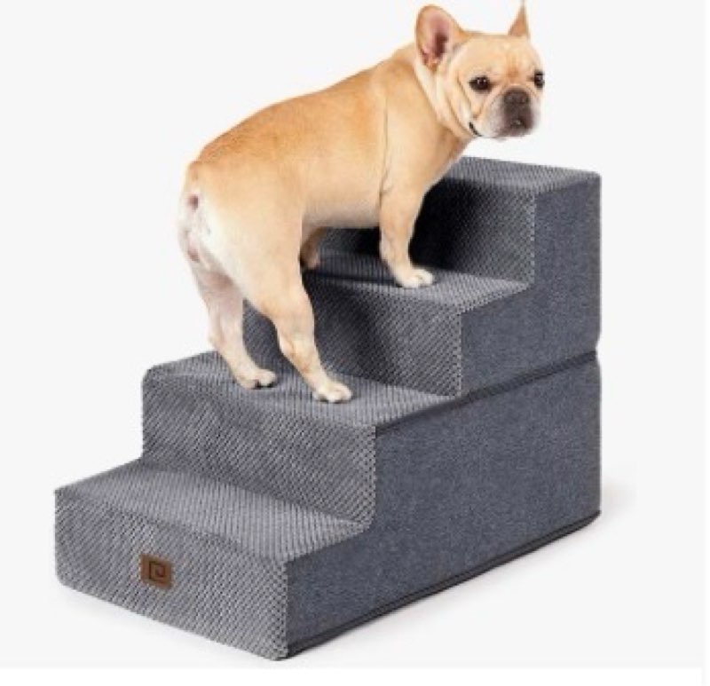 EHEYCIGA Dog Stairs for Bed 18" H, 4-Step Dog Steps for High Bed, Pet Steps for Small Dogs and Cats,