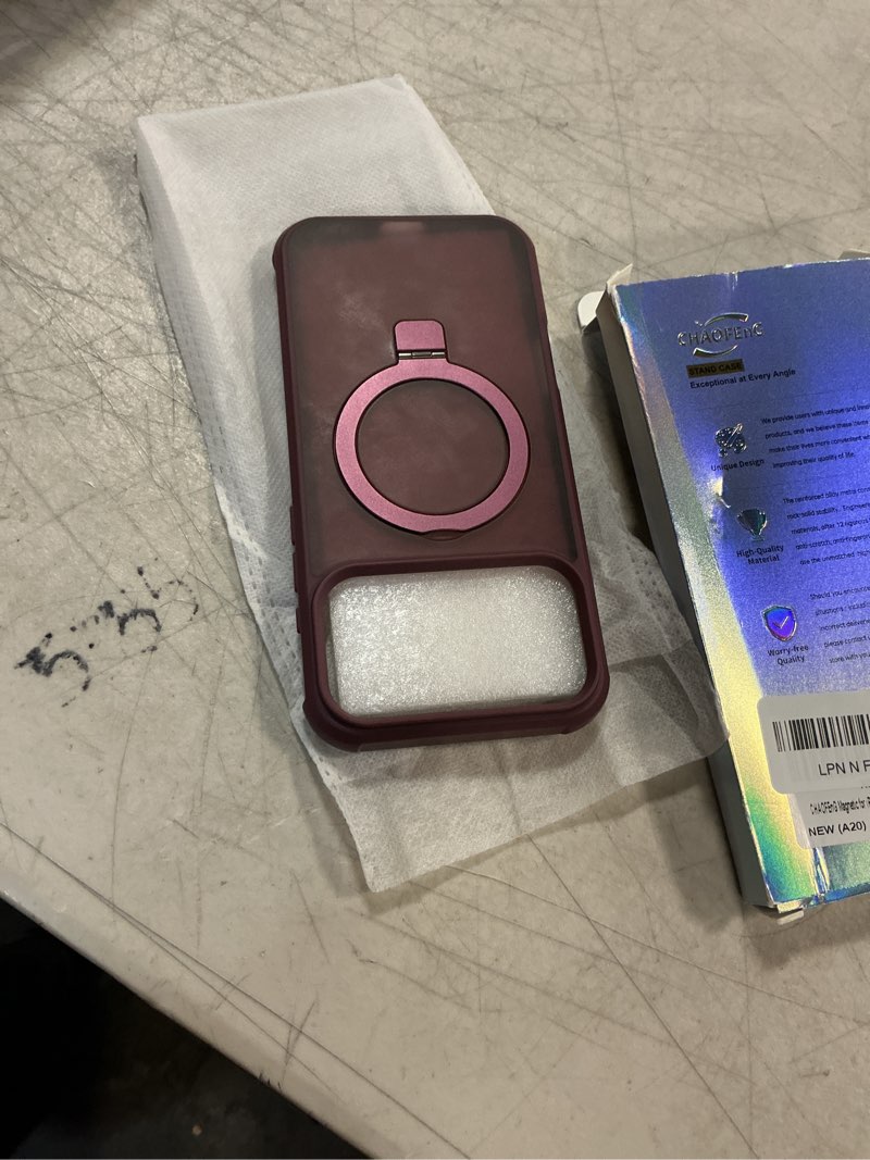Condition photo showing Good Condition for chaofeng magnetic compatible with iphone 17 pro max case with stand [military grade drop tested][compatible with magnet] ring translucent slim hard back soft edge, wine red wine red iphone 17 pro max