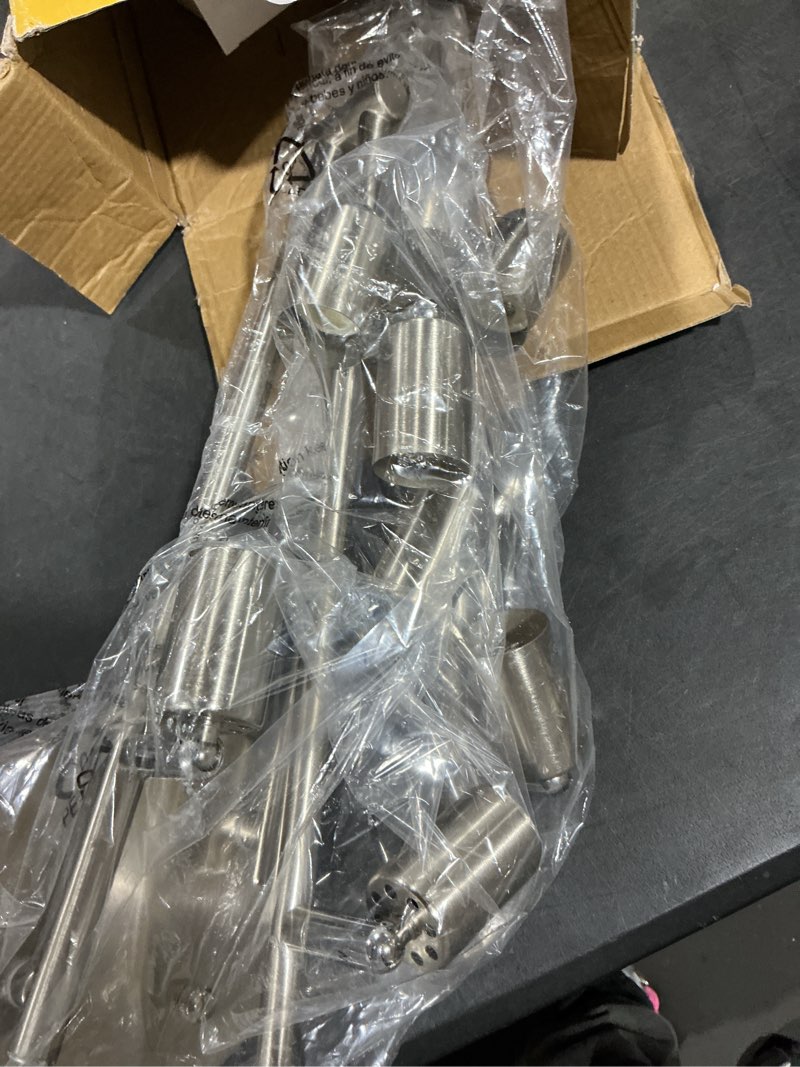 Condition photo showing As Is for Unicozin LED Track Lighting Kit, Matt Nickel 8 Way Ceiling Spot Lighting, Flexibly Rotatable Light Head, Modern Track Light Included 8 x LED GU10 Bulb (4W, Daylight White, 400LM) Matt Nickel 8 Light