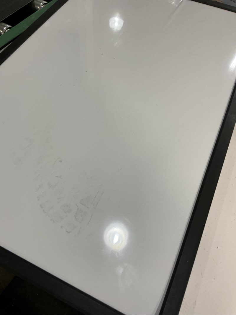 Condition photo showing As Is for VUSIGN Magnetic White Board Dry Erase 34\\\" x 22\\\" with 1 Dry-Erase Eraser, Black Reinforced Aluminum Frame for Office, Home, School Black-1pcs 34\\\"W x 22\\\"H