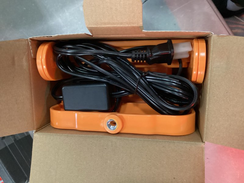 Condition photo showing Good Condition for 2-pack 50w super bright led work light - 8,000lm (500w equivalent), ip65 waterproof, 10ft heavy duty cord, 5000k daylight, adjustable flood lights for workshop, garage, construction site orange 2