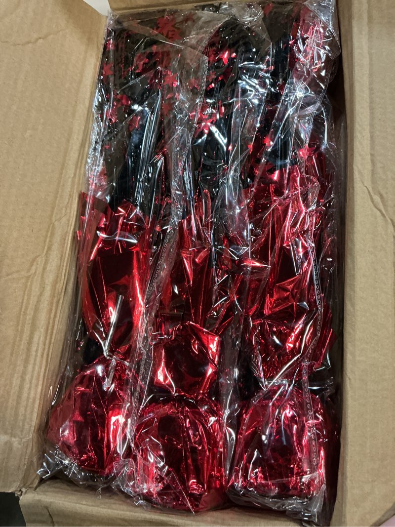 Condition photo showing New/Like New for 6 pack metallic foil spray centerpiece stars for wedding, birthday, anniversary, christmas table decor, holiday festival baby shower graduation mantle party decorations (red&black) red&black 06