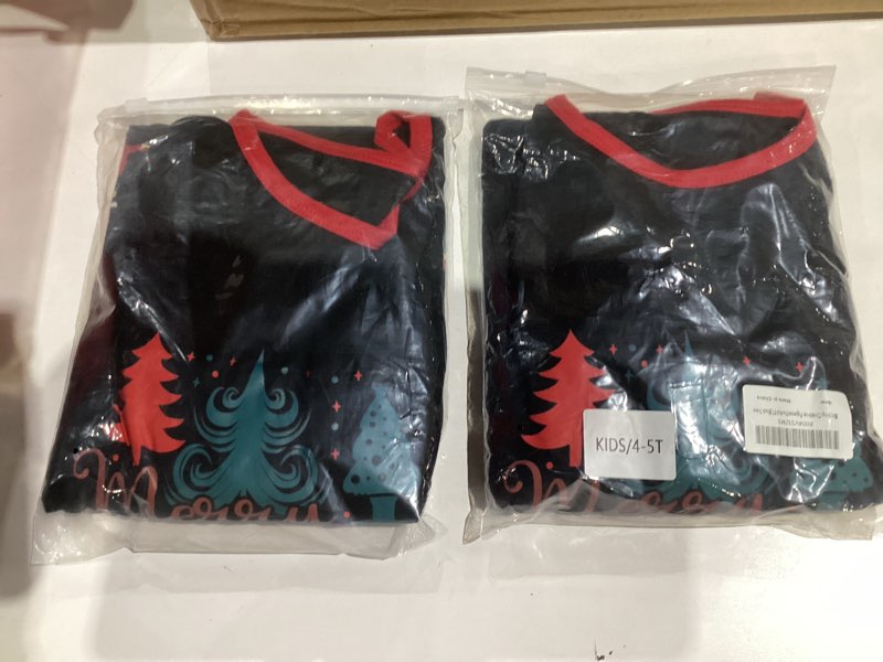 Condition photo showing New/Like New for Onancehim Matching Christmas Pajamas Sets for Family, Cute Womens Mens Christmas Pjs Set Youth 4-5T Black Tree