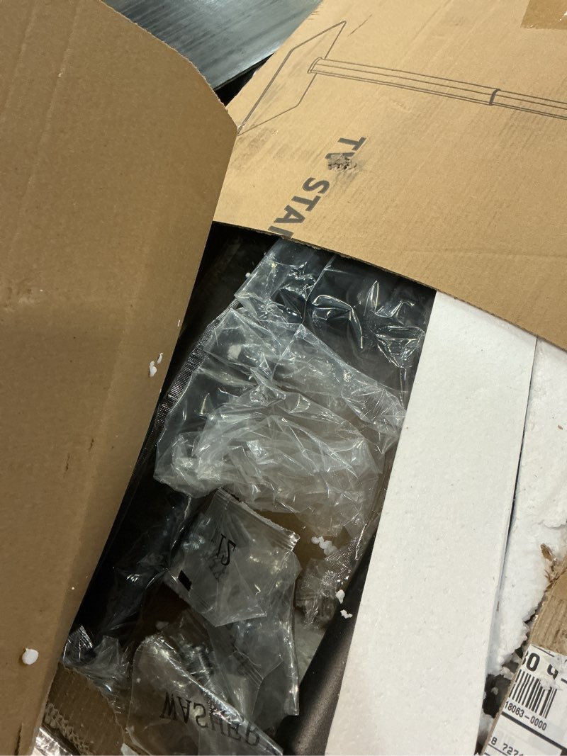 Condition photo showing Good Condition for AX WABER Universal TV Floor Stand with Mount for 27 to 65 inch TVs,Swivel Standing TV Stand with 9 Level Height Adjustable,Space Saving Design Tall TV Stand for Living Room/Bedroom/Dorm/Corner Black Black Floor TV Stand