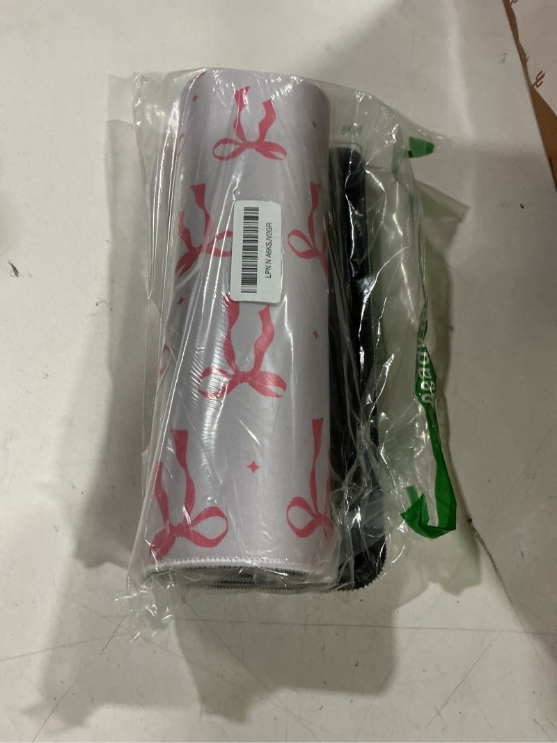 Condition photo showing Good Condition for large computer mouse pad with non-slip base for desktop, cute gaming mouse mat with stitched edges, long extended anime mousepad for laptop, 31.5 x 11.8 inches (cute ribbon bow)