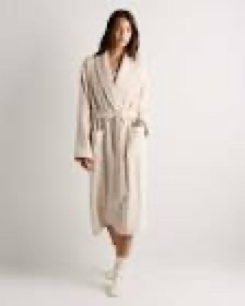 Quince Soft Layered Turkish Cotton Robe, S, Birch