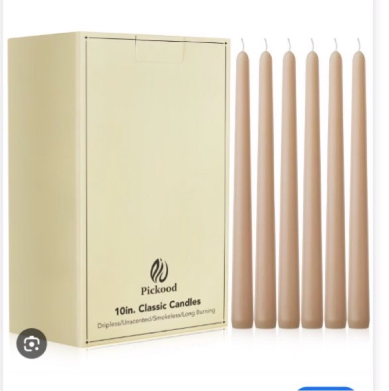 Pickood 10-Inch Tall Unscented Dripless Taper Candles Bulk 30 Pack - Ivory Taper Candles Bulk, Perfe