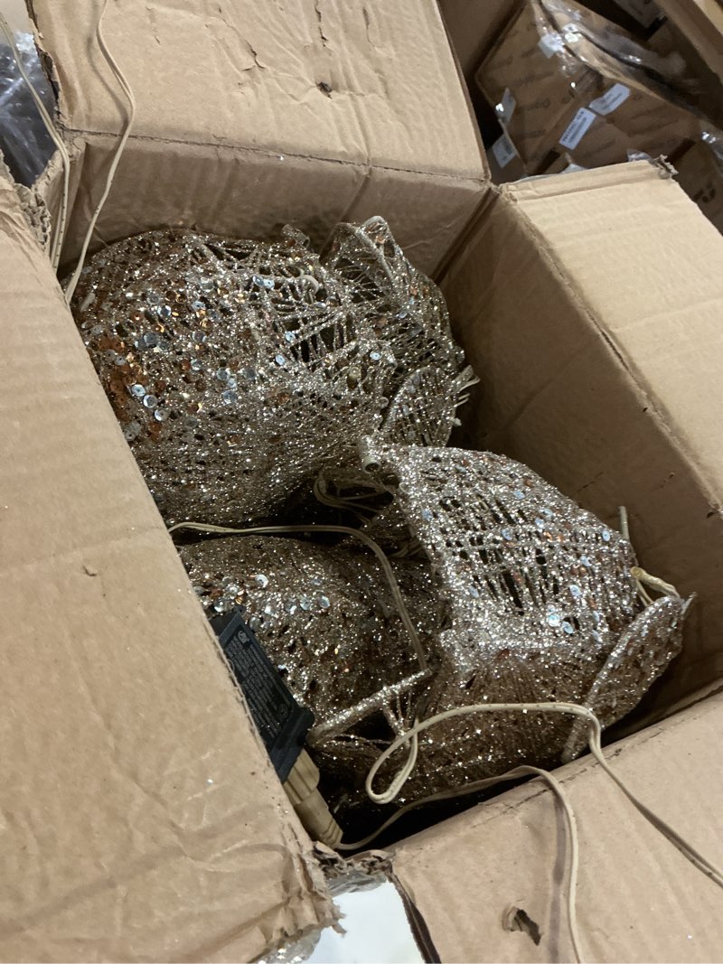 Condition photo showing Good Condition for 38in Christmas Deer Set Decoration for Outdoor Yard 2pc Deers, Lighted up Reindeer Outdoor Decor Champagne Gold Christmas Doe Fawn with Bow, for Christmas Tree Porch Holiday Display AHTJ22-07