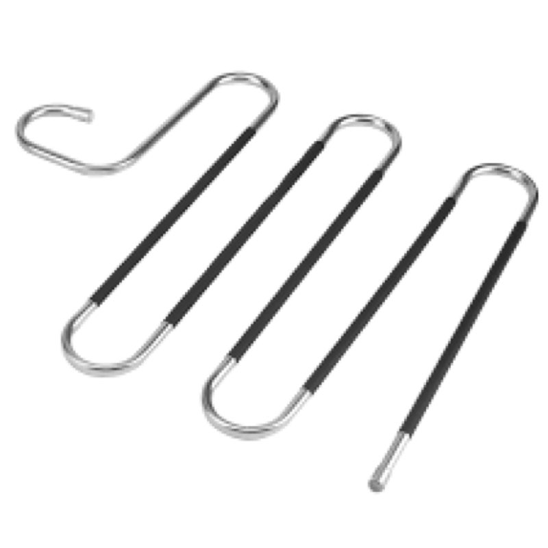 HEIYUET Pack of 6 Trouser Hangers, Space-saving, Non-Slip Multiple Hangers, S Shape Trouser Hangers, Stainless Steel, Space-Saving Hangers for Trousers, Jeans, Scarves, Trousers, Tie, Towel