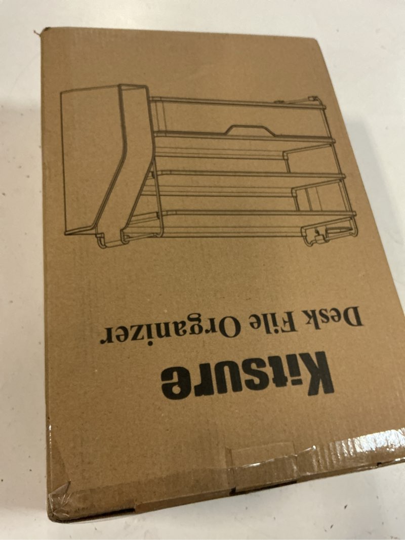 Condition photo showing New/Like New for kitsure desk organizer - 4-tier office desk accessories with drawer ? pen holder, tool-free assembly organizer with non-slip pads, for office supplies storage, plastic, 13.3" x 8.0" x 10.8", black black 13.3" x 8.0" x 10.8"