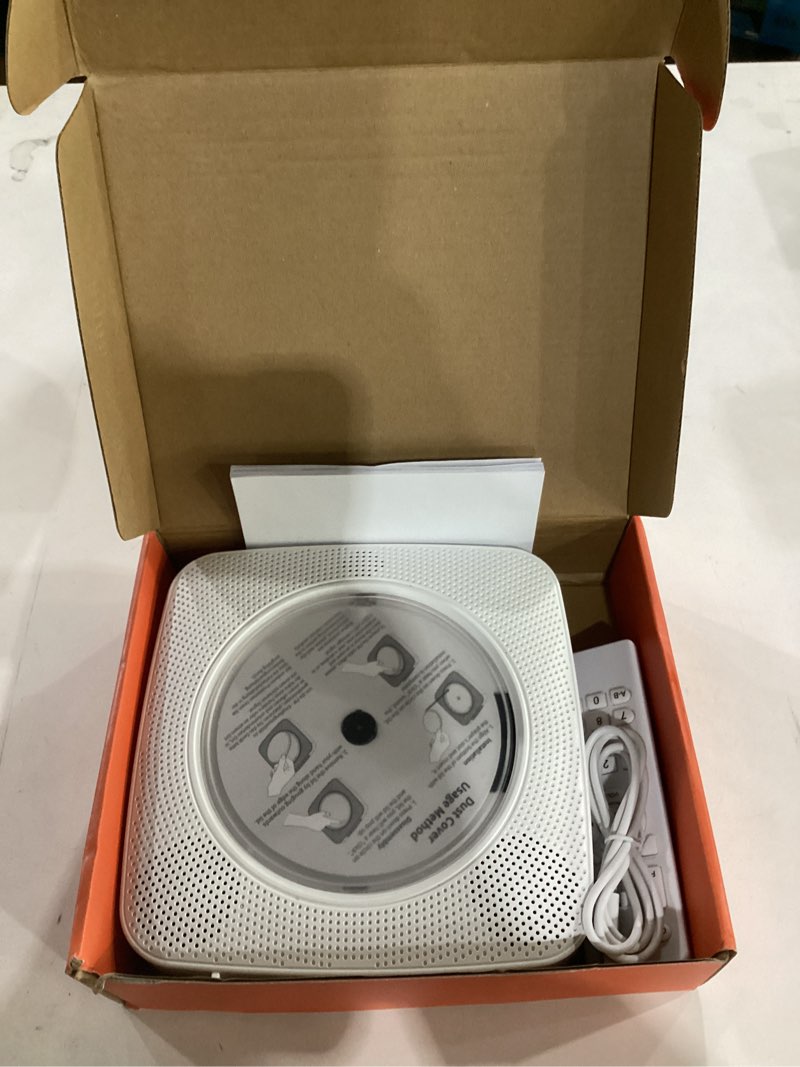 Condition photo showing Good Condition for not tested**** cd player portable bluetooth rechargeable: cd players for home with 1800mah kegaudio desktop wall cd player with speakers fm radio usb remote control white
