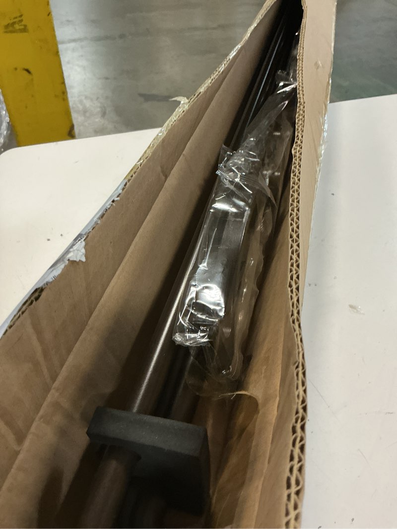 Condition photo showing Good Condition for double curtain rods with aluminum bouquet brackets and finials, dark bronze curtain rods for windows 36-72'',1''front and 5/8''back double drapery rods for blackout and sheer curtain panels 36-72" dark bronze