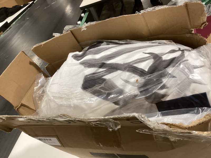 Condition photo showing Good Condition for luxudecor floral comforter set twin size 5 piece, black flower bed in a bag, elegant ink comforter bedding set for all season (ink, 68"x86") twin size black