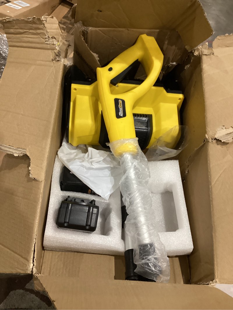 Condition photo showing As Is for Cordless Snow Blower Battery Powered with 2 * 4.0 Ah 21v Batteries and Charger,12'' Electric Snow Shovel Machine for Snow Removal Clearance Step,Driveway,Patios,Walkways