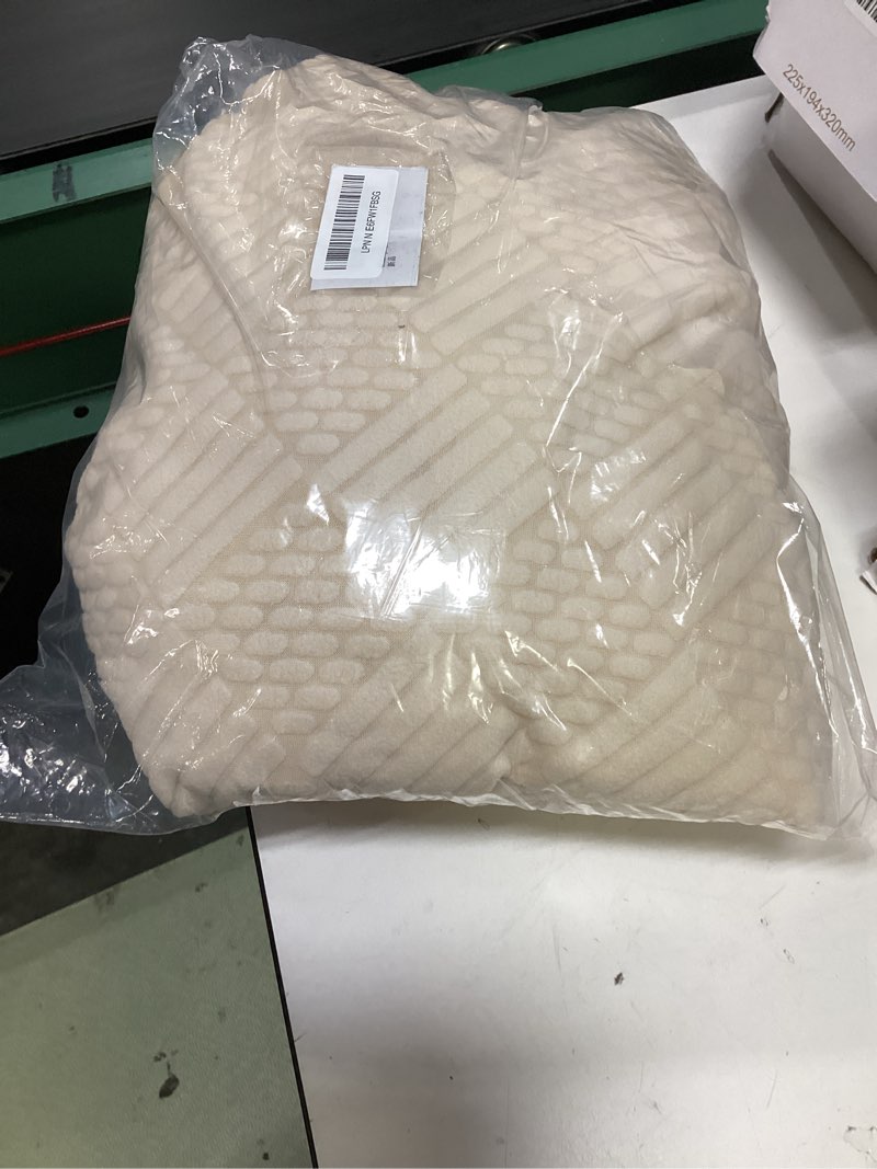 Condition photo showing Good Condition for square ottoman cover large stretch storage ottoman bench covers slipcovers cube jacquard covers for square ottomans coffee table footrest stool cover with elastic bottom xl beige beige 43"d x 43"w x 15"h