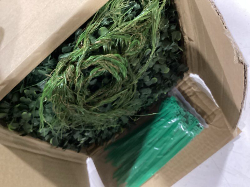 Condition photo showing Good Condition for bybeton grass wall panels, 40"x120" artificial ivy privacy fence screen for balcony & patio, lush greenery backdrop wall, uv-protected boxwood panels for outdoor hedge wall, odorless grass wall decor 40*120in green
