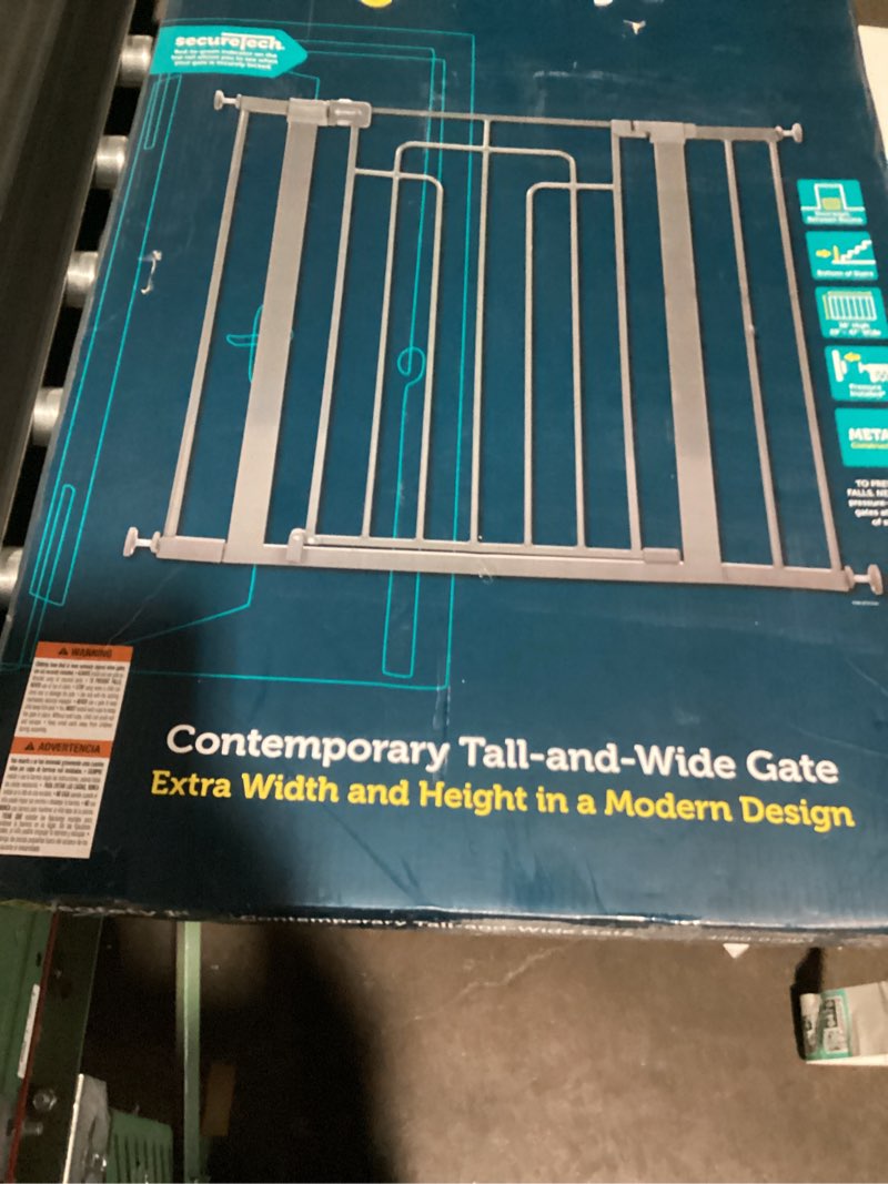 Condition photo showing Good Condition for (similar to) ingenuity decorative extra tall baby gate & dog gate, 28.5\"-48\" wide, 36\" tall, hardware or pressure mounted, install on top or bottom of stairs, banister, or doorway - bronze