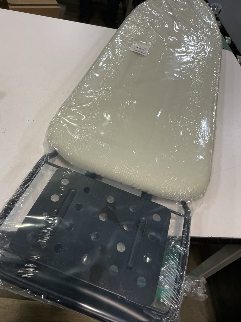 Condition photo showing Good Condition for ironing board full size, rainhol compact iron board with iron rest, heat resistant cover with ultra thick padding, height adjustable heavy duty for home, dorm, 43x13 ivory