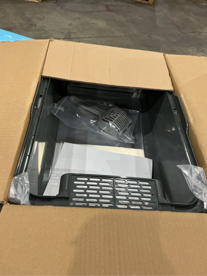 Condition photo showing Good Condition for woofigo enclosed stainless steel cat litter box with lid, xl extra large litter box for big cats, metal litter pan high sided, never absorbs odors, anti-urine leakage, easy cleaning, include scoop 5 - dark gray (pack of 1)