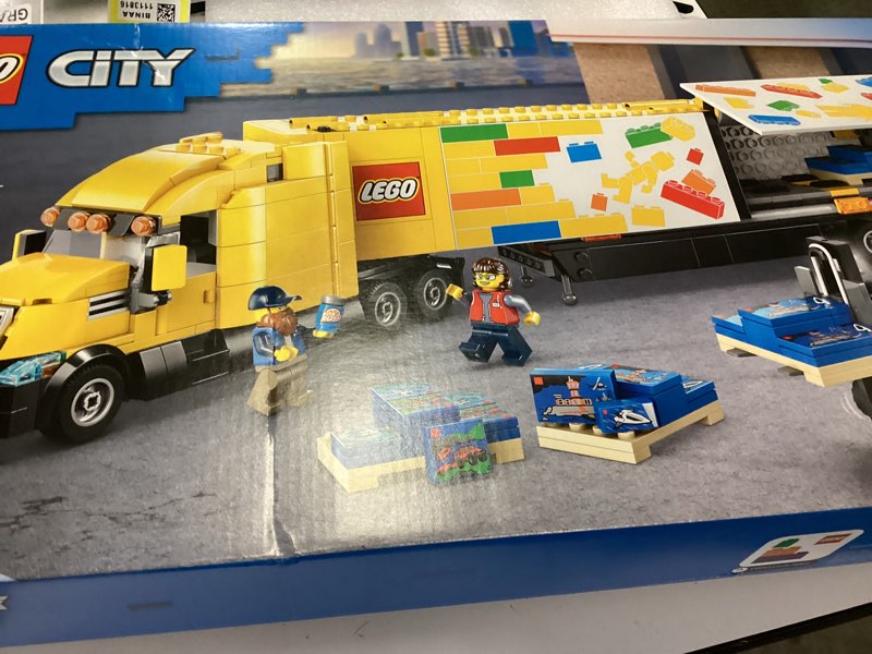 Condition photo showing New/Like New for LEGO City Yellow Delivery Truck Toy, Comes with a Semitruck Model, Forklift and 4 Minifigures for Pretend Play, Fun Birthday Gift Idea for Kids' 8 Years Old and Up, 60440