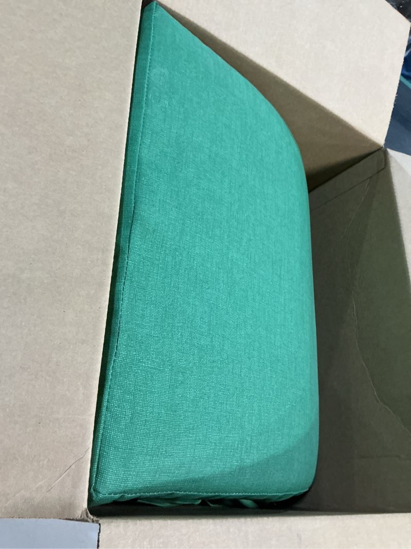 Condition photo showing Good Condition for ARDEN Outdoor Dining Chair Cushion, 21 x 21, Rain-Proof, Fade Resistant 21 x 21, Moss Green Leala 21 x 21 Dining Cushion Set Moss Green Leala