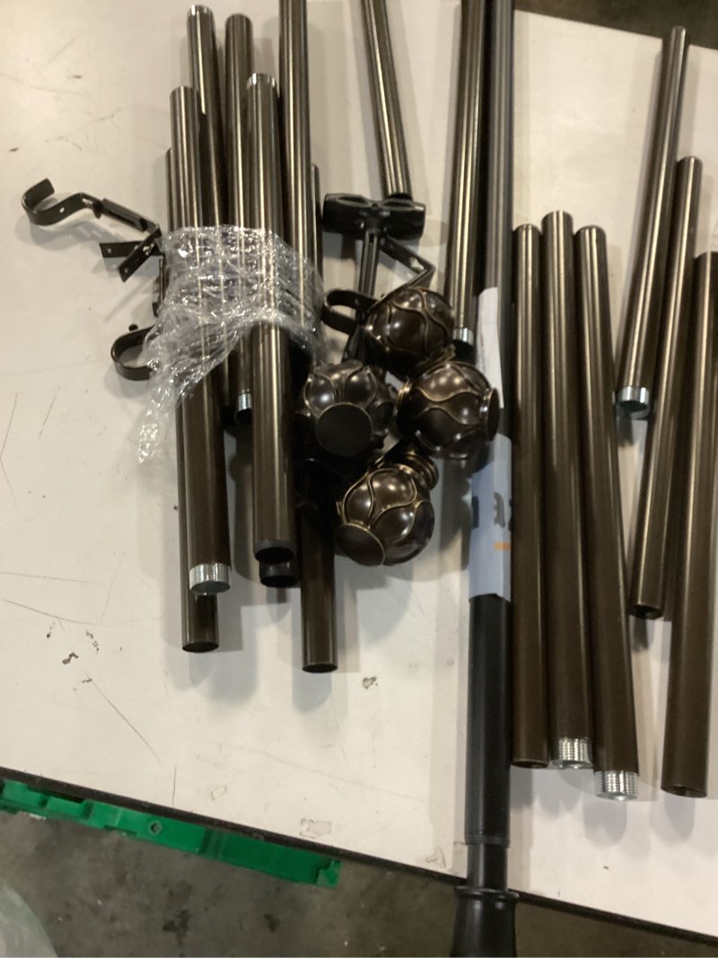 Condition photo showing As Is for Bronze Farmhouse Curtain Rods for Windows:Heavy Duty Adjustable Curtain Rod for Bedroom Living Room,Boho Decorative Rustic Drapery Rods with Vintage Coastal Finial,Antique Bronze 2 Pack 18-45" 18-45" & 2pack Antique Bronze