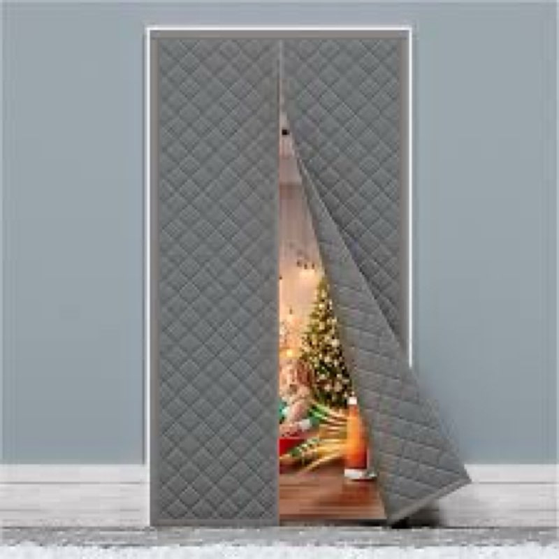 HOFUDON Upgraded Magnetic Thermal Insulated Door Curtain with Perspective Window, Weatherproof Oxfor