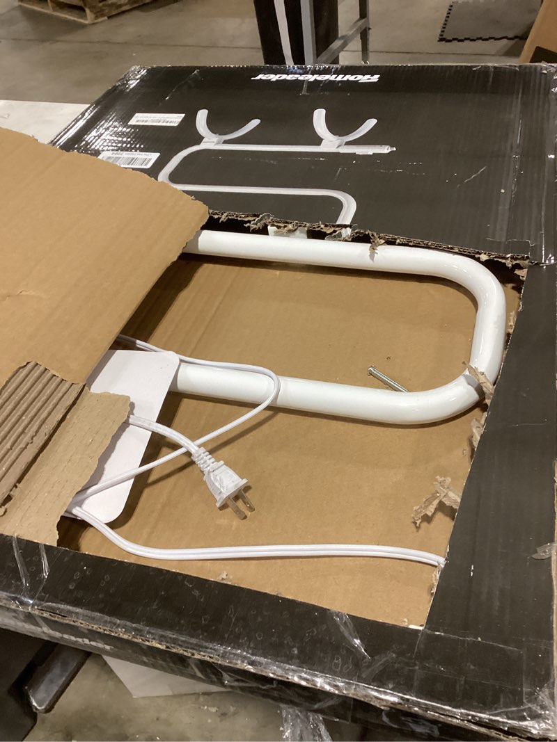 Condition photo showing As Is for Homeleader Towel Warmer and Drying Rack, Heated Towel Rack, Wall Mount & Free Standing Towel Heater for Bathroom, 120W (not tested)