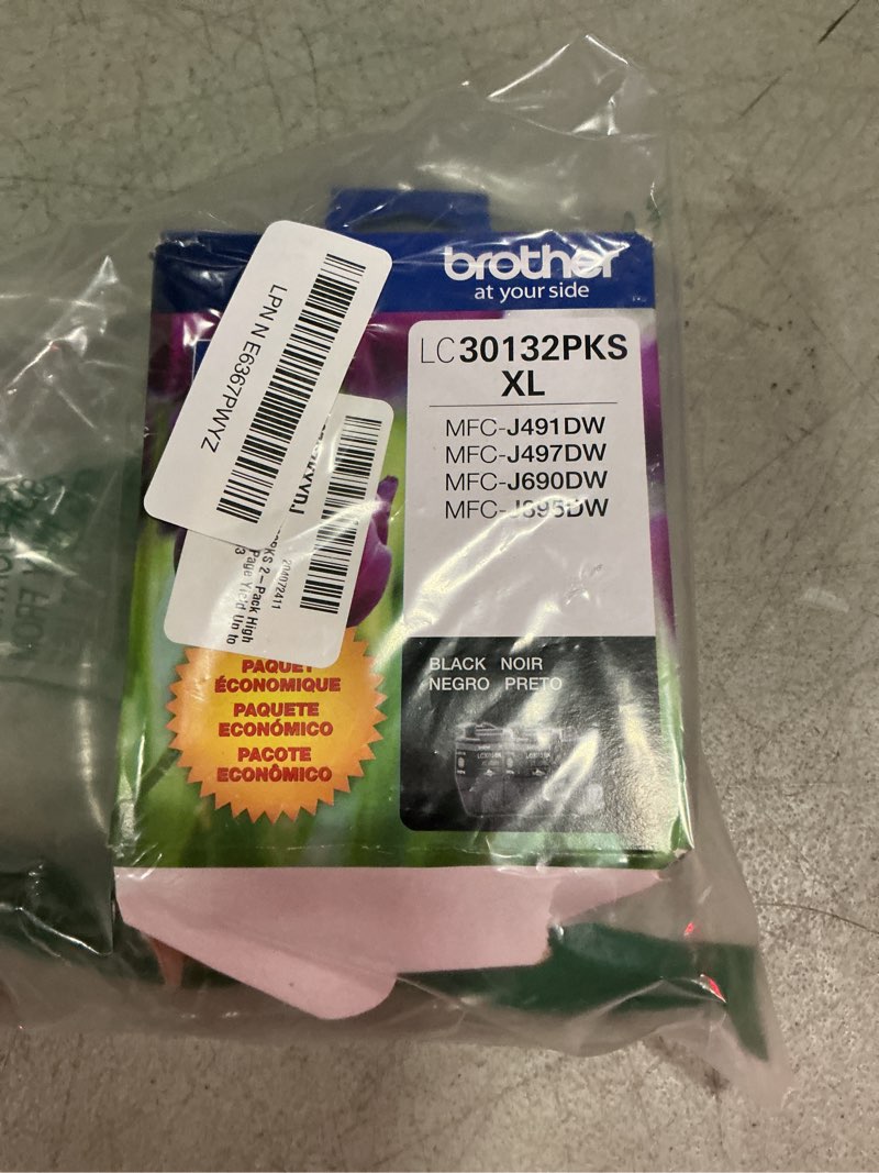 Condition photo showing Good Condition for brother genuine lc30132pks 2-pack high yield black ink cartridges, page yield up to 400 pages/cartridge, lc3013 black pack of 2 high yield