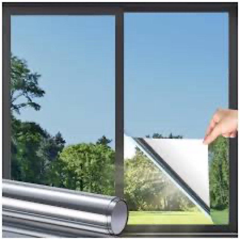 DOWELL Window Privacy Film, One Way Window Tint for Home, Static Cling Anti UV Sun Blocking Reflecti