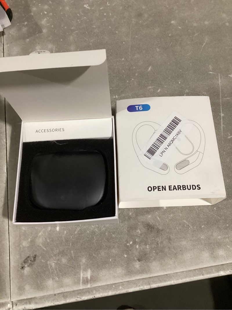 Condition photo showing New/Like New for Open Ear Wireless Earbuds Bluetooth 5.4 Headphones, 50H Playtime Stereo Earphones with ENC Noise Cancelling, IPX7 Waterproof Ear Buds with Ergonomic Earhook for Sports/Fitness/Travel/Workouts (Black)