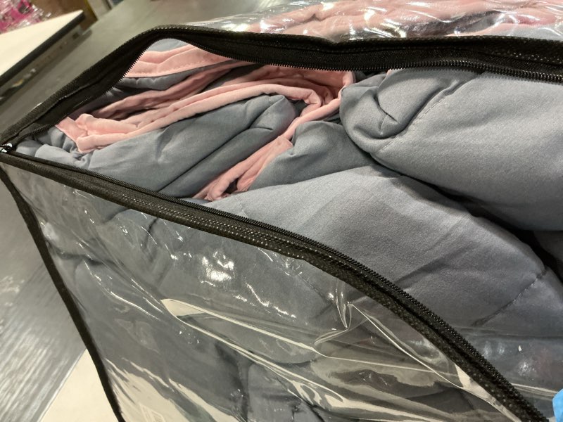 Condition photo showing As Is for yescool weighted blanket (3 lbs, 36" x 48", pink grey) cooling heavy blanket for sleeping perfect for 20-40 lbs, breathable blanket with premium glass bead, machine washable deep pink 36x48-3 lbs