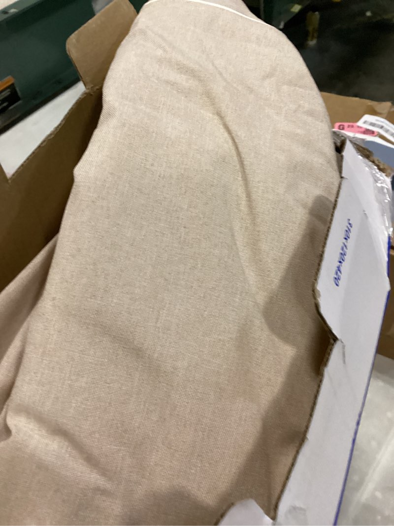 Condition photo showing Good Condition for miulee beige outdoor chair cushions set of 4, 19x19x3 inch waterproof patio seat cushions for outdoor furniture couch sofa, 3 year color fastness high density foam with adjustable ties beige 19 x 19 x 3 inch