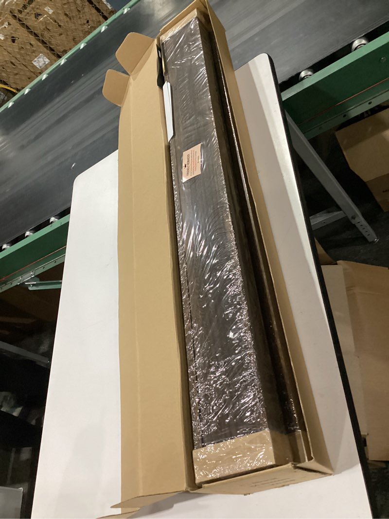 Condition photo showing New/Like New for forbena wood picture ledge shelf for wall 4-pack, 48 inch long rustic floating shelves with lip for classroom library, farmhouse wooden wall ledge for photo frames books (dark brown) 48 inch rustic brown