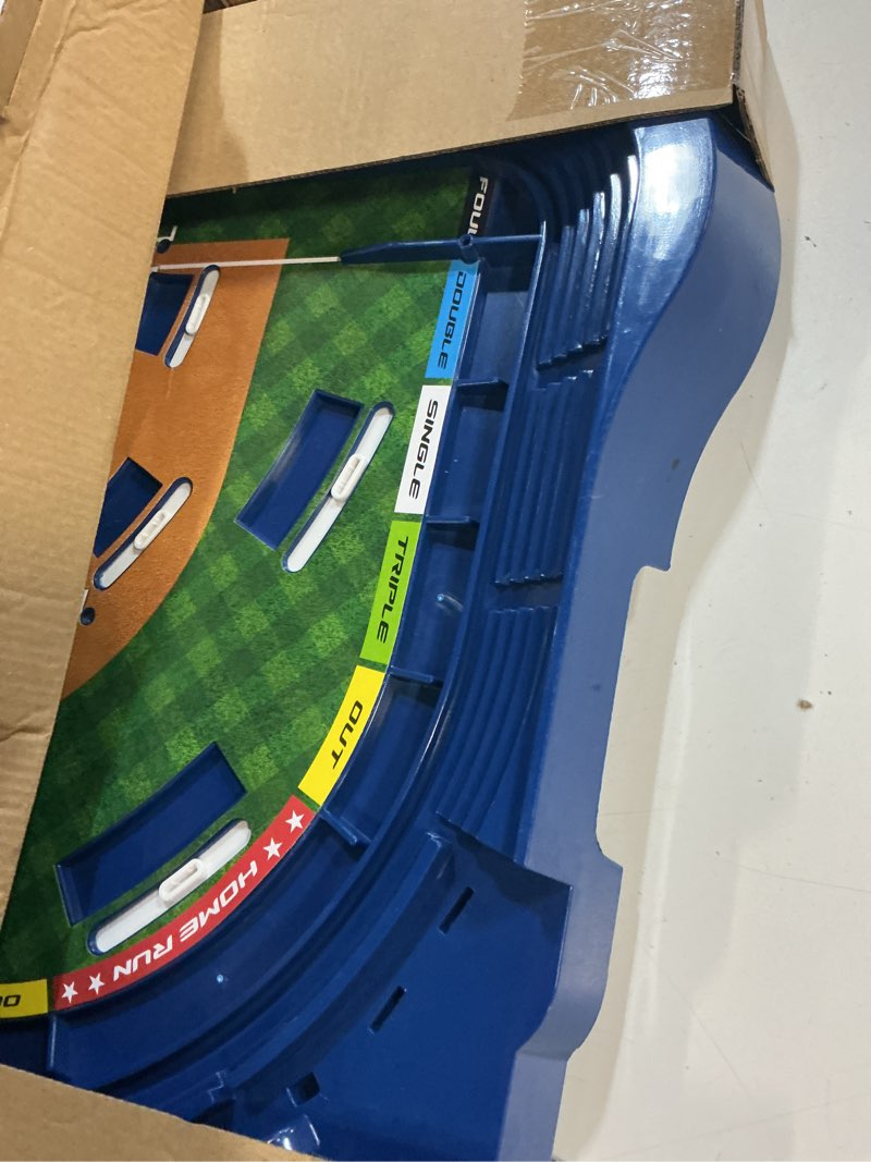Condition photo showing Good Condition for mlb slammin' sluggers magnetic baseball tabletop game – 2-player board game with 20" x 20" field, scoreboard, stickers and manual pitching control