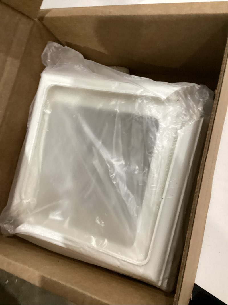 Condition photo showing As Is for 4 x 4 Inches Vinyl Post Skirt Split Style, 4pcs White Post Sleeve Base Cover Column Wraps for 4 * 4 Inch Posts, Two-Piece PVC Posts Cover for Porch Deck Hand and Stair Rails