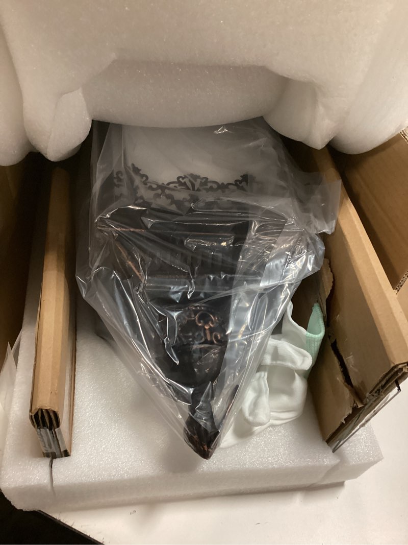 Condition photo showing item condition for NEEDOMO Lanterns Decorative Outdoor & Indoor, Set of 2 Outdoor Lanterns for Porch,Large Candle Lantern, Bronze Metal Frame with Glass for Fall, Christmas Bronze-25"+18""