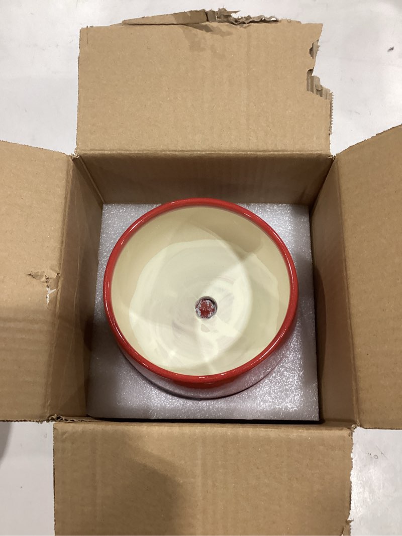 Condition photo showing Good Condition for G EPGardening Ceramic Pot for Plants - 6 Inch Plant Pot with Drainage and Ceramic Tray, Modern Living Room Decor, Planter for Housewarming Gifts New Home, Red 5 Inch Red