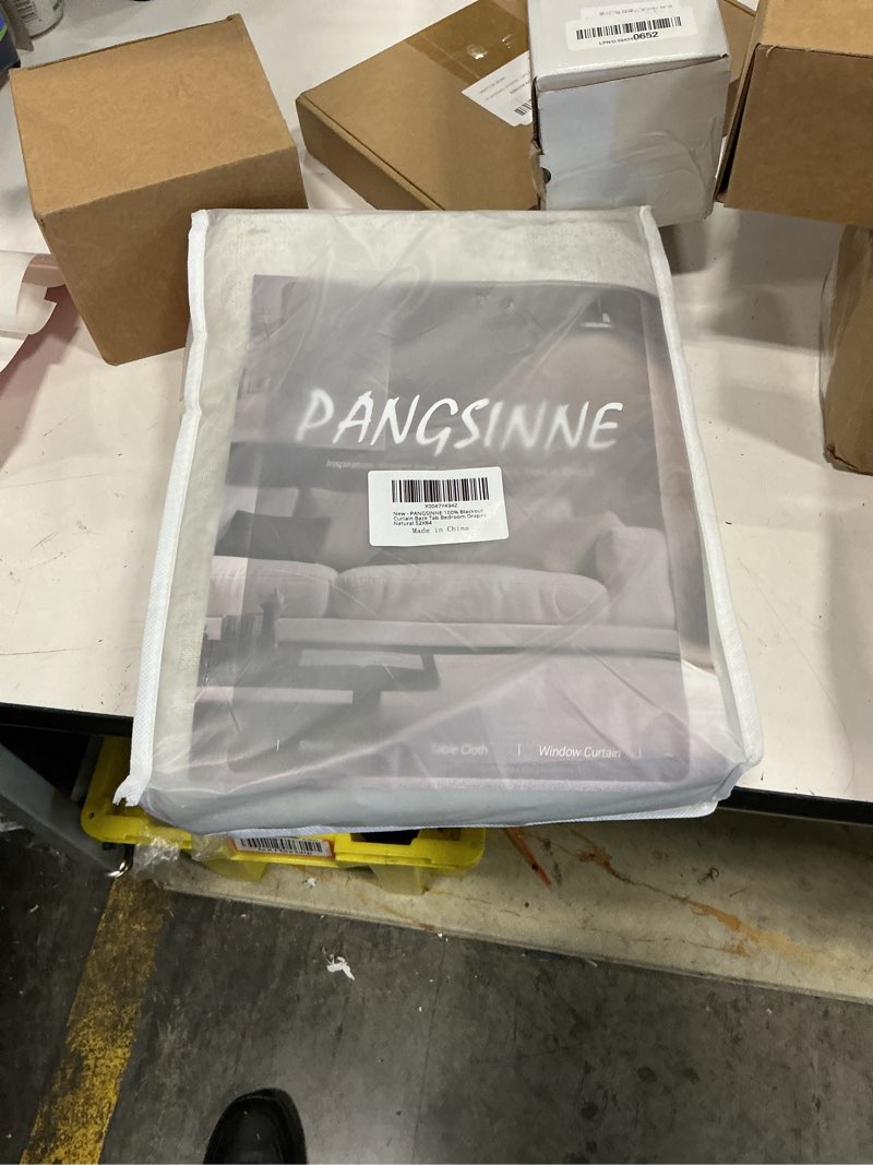 Condition photo showing New/Like New for pangsinne natural linen blackout curtains 84 inch long - thermal insulated 100% black out linen drapes room darkening for bedroom, rod pocket/back tab/clip rings ivory cream
