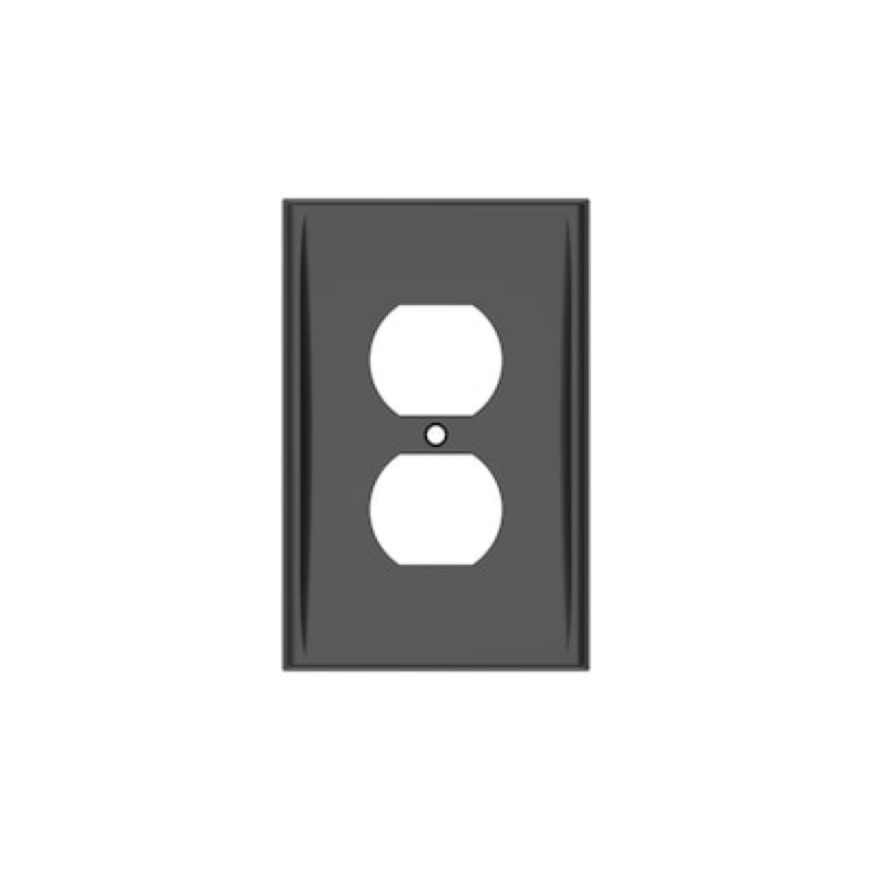 allen + roth bexton 1 -gang matte black zinc indoor duplex wall plate