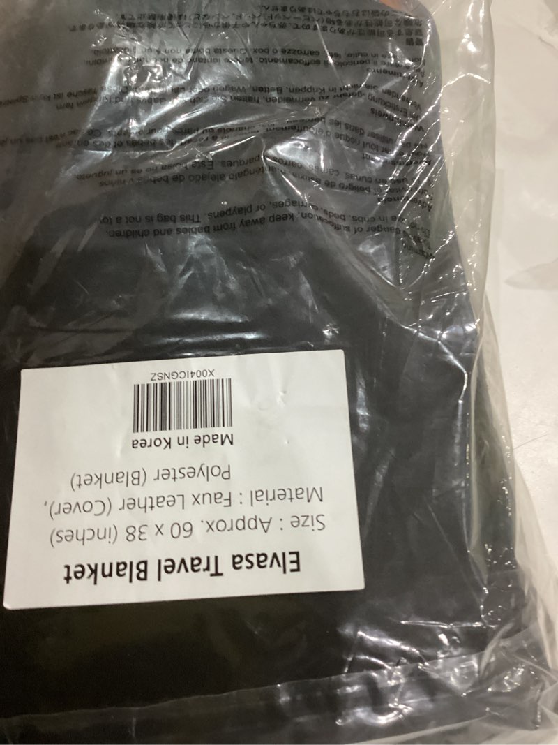 Condition photo showing New/Like New for Elvasa Travel Blanket and Pillow Set – Compact Lightweight Throw for Train, Car – Small, Portable Fleece – Long Flight Must Haves – Airplane Comfort Kit – Multi-Use Quillow for Travel (Black)