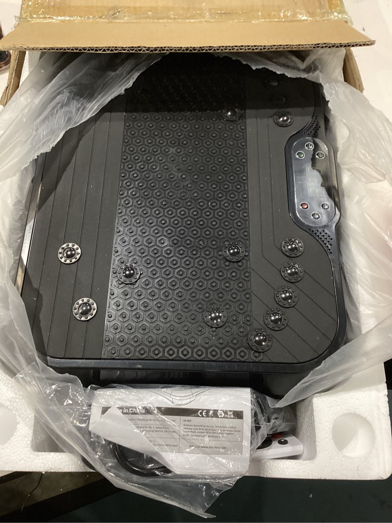 Condition photo showing Good Condition for bigzzia vibration plate exercise machine for weight loss – 100-speed platform with remote & resistance bands, 450 lbs capacity – quiet full body workout for lymphatic drainage at home onyx black