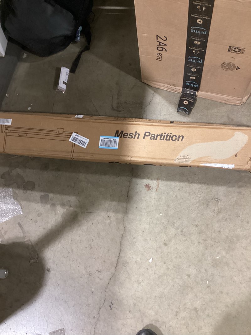 Condition photo showing Good Condition for 180" Extra Wide Retractable Baby Gates for Large Openings, 42" Extra Tall with Support Rods, Prevent Crawling, Mesh Dog/Pet Gate for Stairs/Doorways, Indoor/Outdoor Use Black 42" Tall x 180" Wide